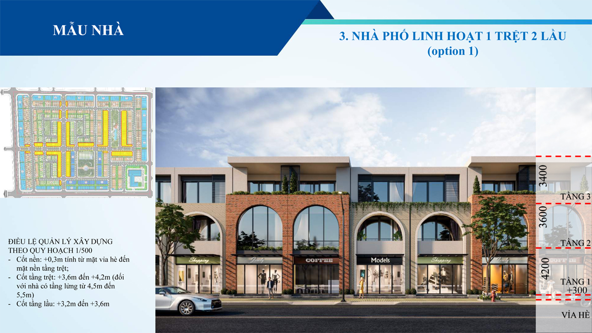 Sơ đồ mặt bằng chi tiết nhà phố liên kế dự án Green City Becamex Bình Dương thiết kế hiện đại tối ưu ánh sáng và gió trời