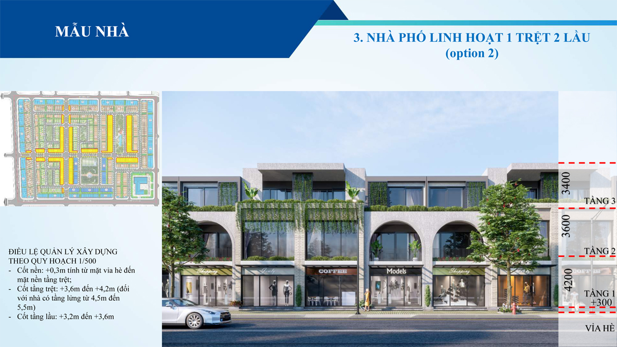 Mặt bằng nhà phố Green City