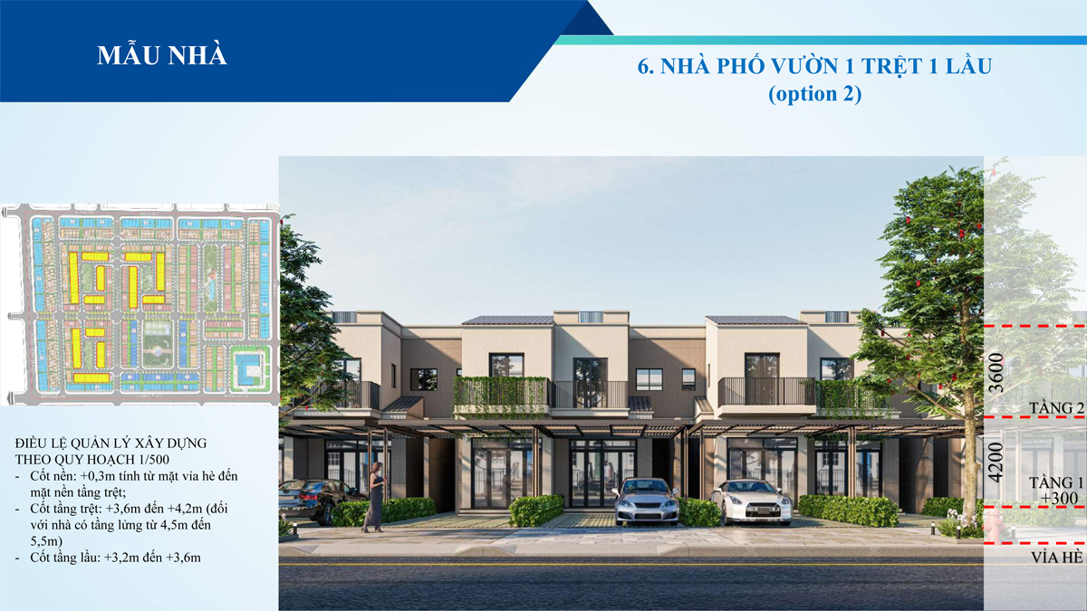 Mặt bằng nhà phố vườn Green City Bình Dương