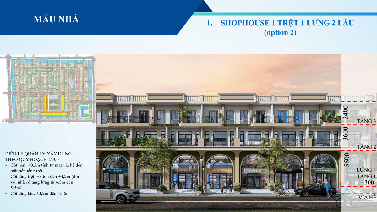 Shophouse Green City 1 trệt 1 lửng 2 lầu