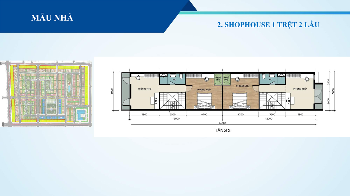 Shophouse 1 trệt 2 lầu